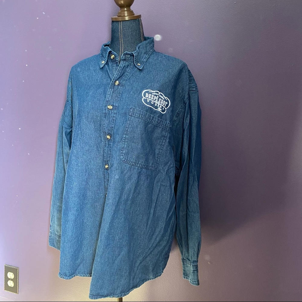 Deep Eddy Vodka Denim Buttoned Down Shirt NWT - Picture 6 of 11